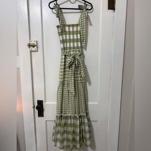 Altar'd State green Gingham Dress